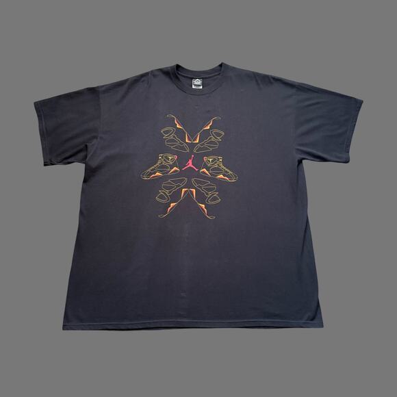 Nike Air Jordan 7's VTG Black SS Graphic Tee Size 3XL GUC RARE - Picture 1 of 6